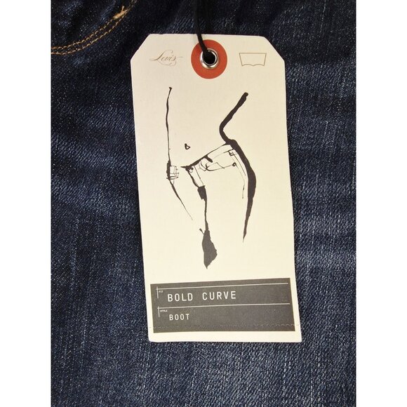 Levi's Size 27X30 Womens Bold Curve Bootcut Blue Denim 5 Pocket Logo Jeans NWT - Picture 7 of 14